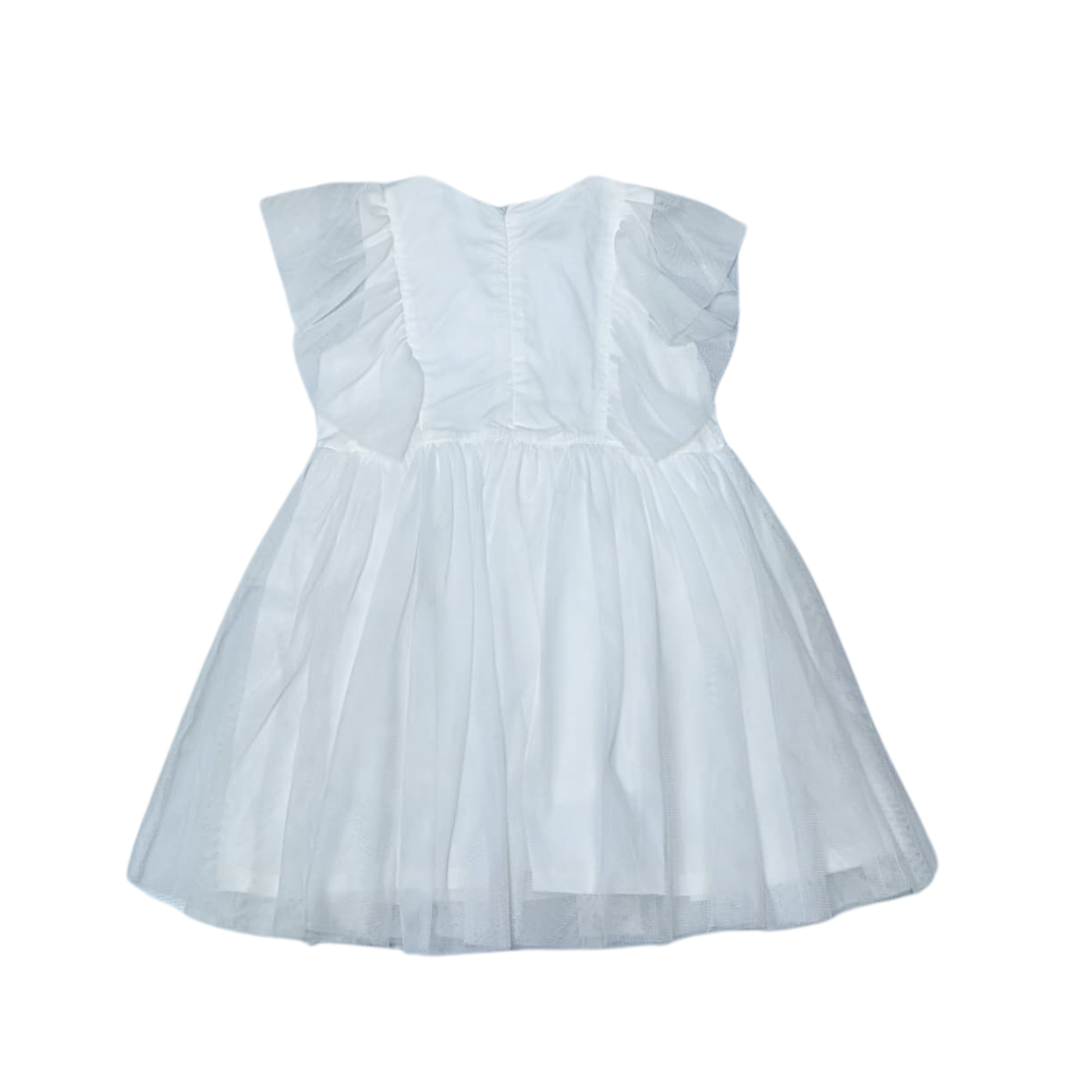 Monna Rosa White Chiffon Dress TA31