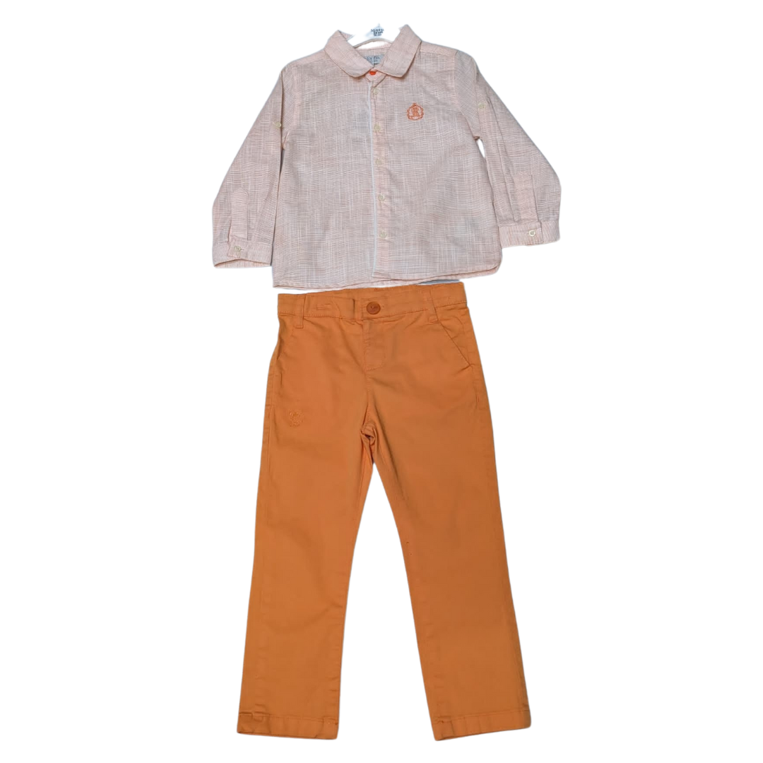 Monna Rosa Orange Shirt and Trouser Set TA9/TA10