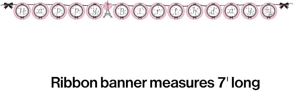 Party In Paris Happy Birthday Hanging Banner