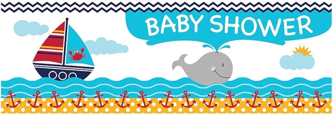 Ahoy Matey Baby Shower Plastic Banner
