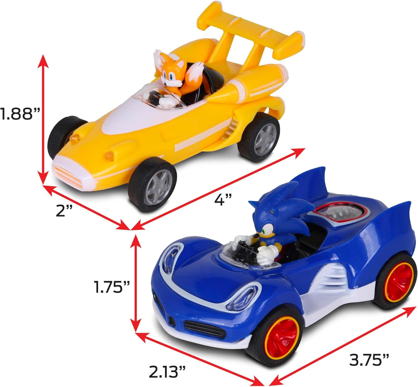 Sonic and Tails All Stars Racing Transformed Pull Back Racers