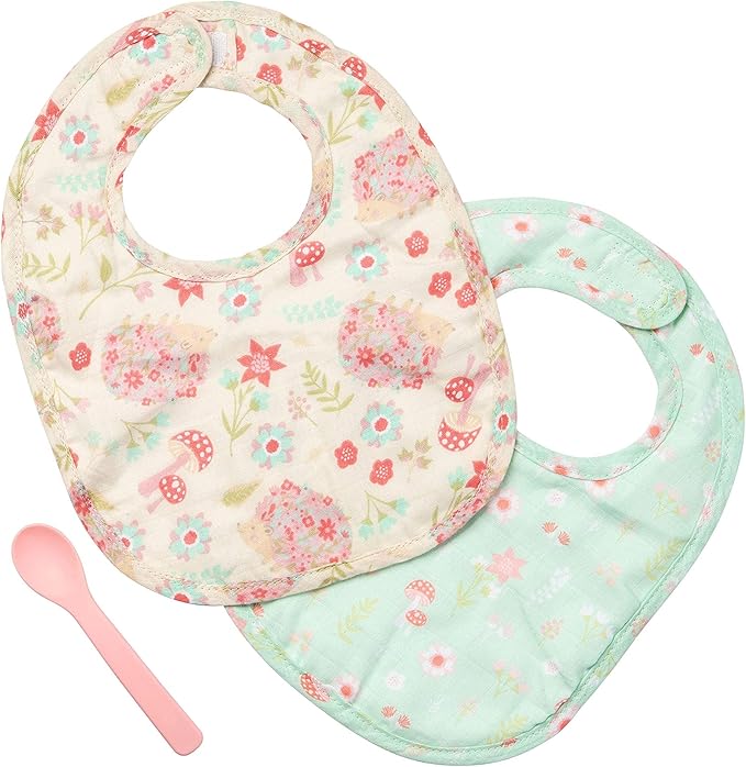 Stephen Joseph Muslin Bib and Spoon Sets