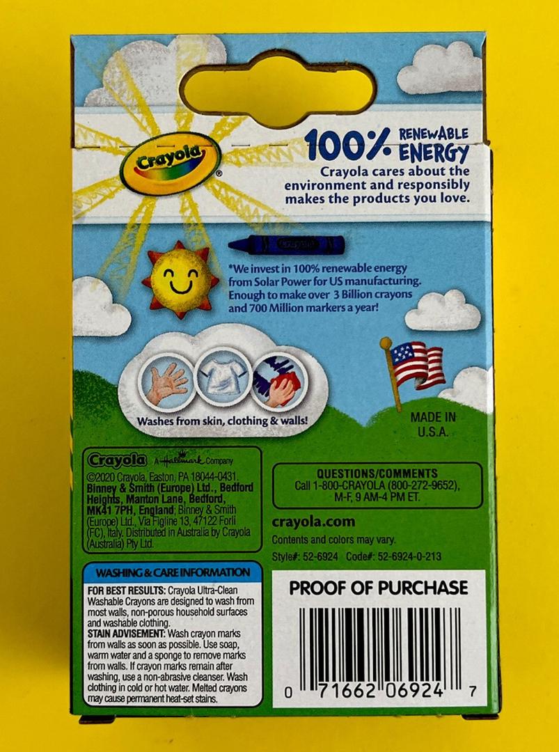 Crayola Ultra-Clean Washable Crayons – 24 Pack