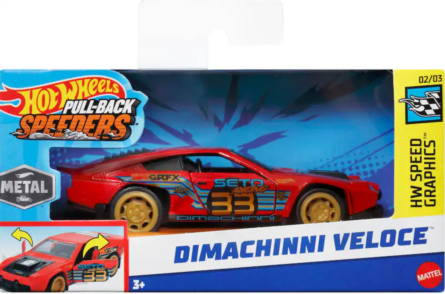 Hot Wheels Pullback Dimachinni Veloce