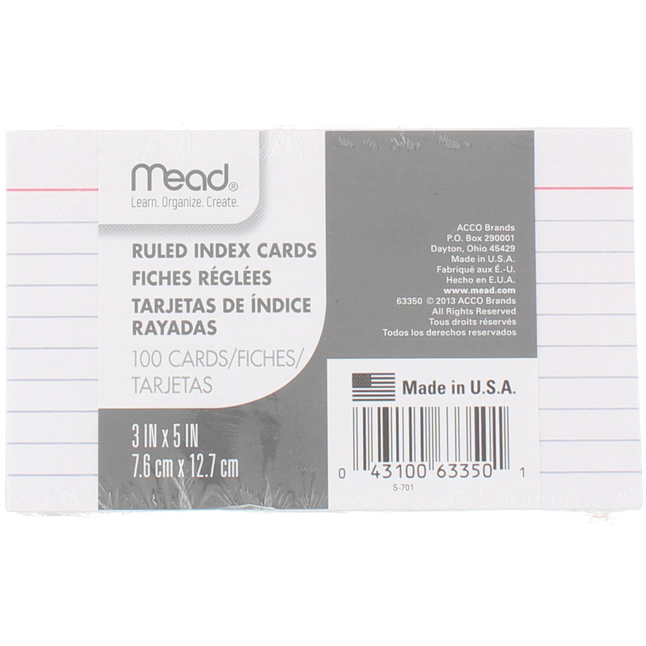 Mead Ruled Index Cards