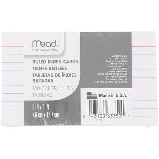 Mead Ruled Index Cards