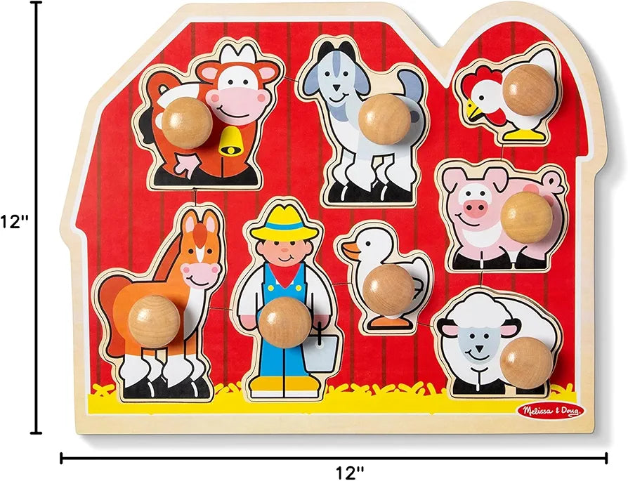Melissa & Doug Deluxe Jumbo Knob Puzzle - Farm Friends