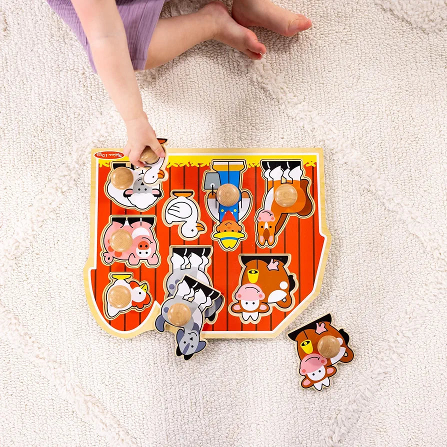 Melissa & Doug Deluxe Jumbo Knob Puzzle - Farm Friends