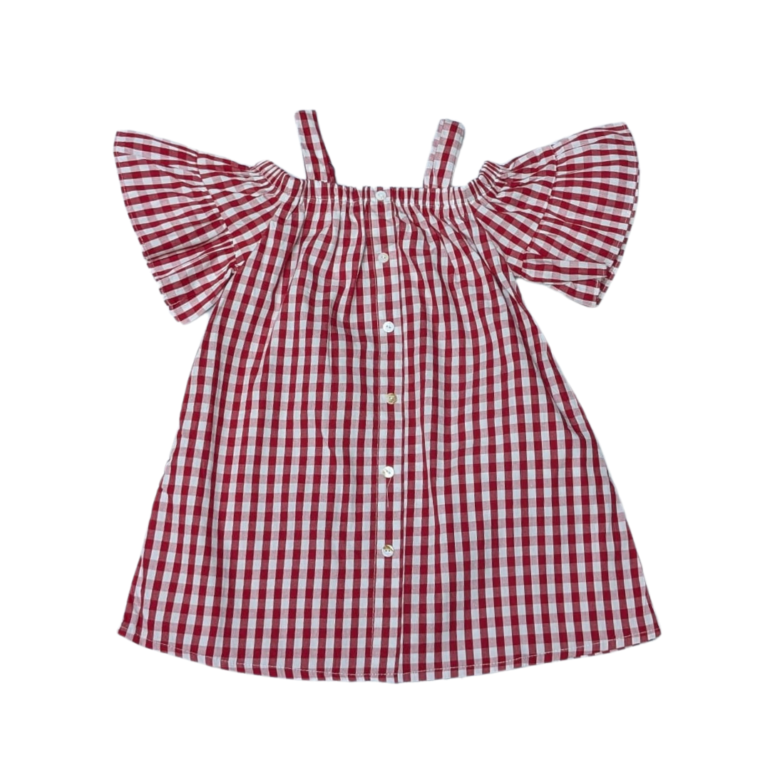 Newness Red Check Dress MM38
