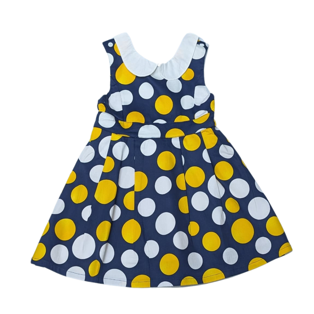 Newness Navy Polka Cross Back Dress MM64