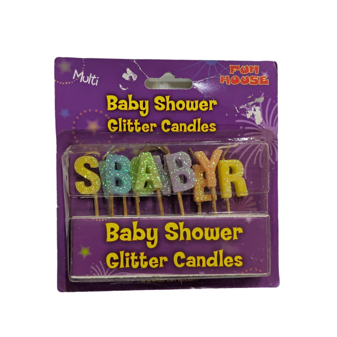 Baby Shower Glitter Candles