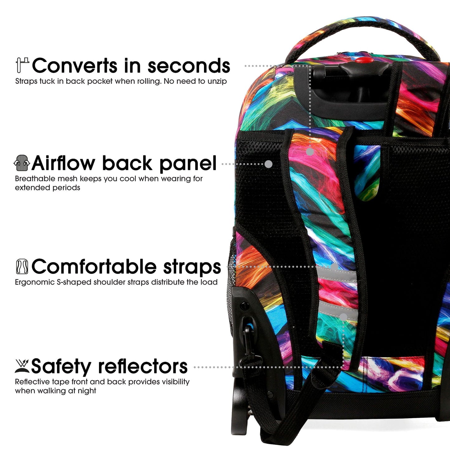 Jworld Sunrise Rolling Backpacks and Lunch Bags