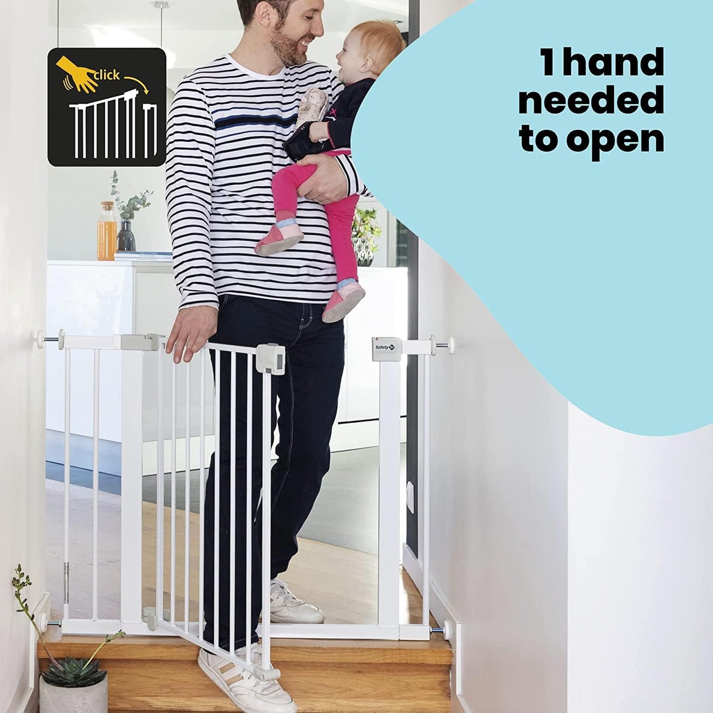 Safety 1st U-Pressure Fit SecureTech Metal Baby Gate