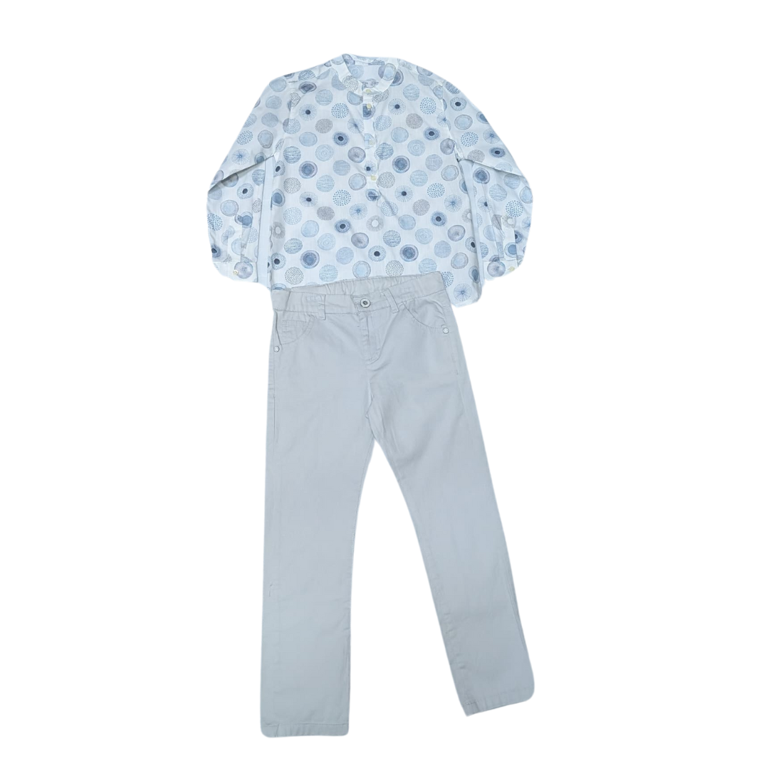 Monna Rosa Grey Shirt and Trouser Set TA11/TA12