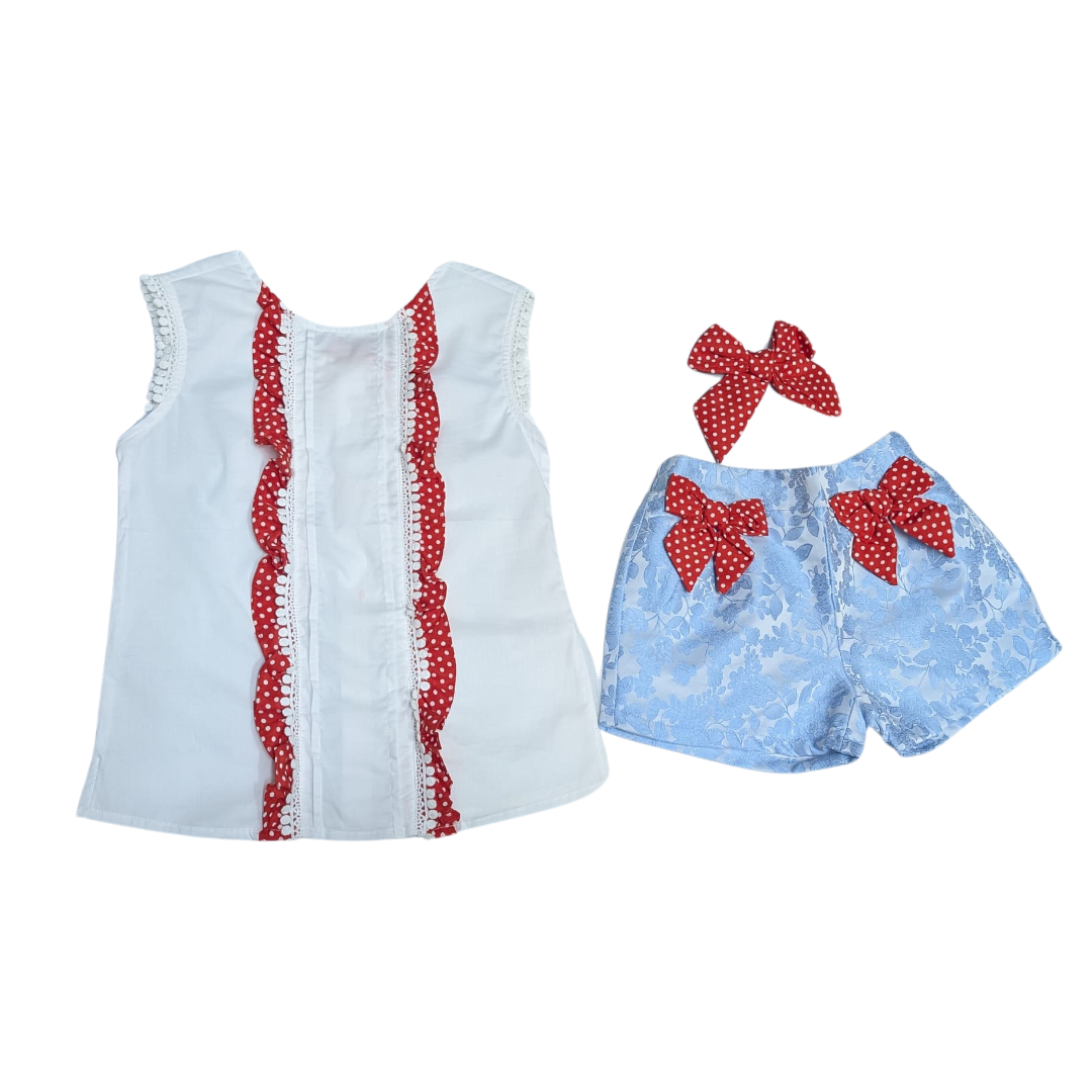 Newness Double Bow Top and Shorts MM80/MM81