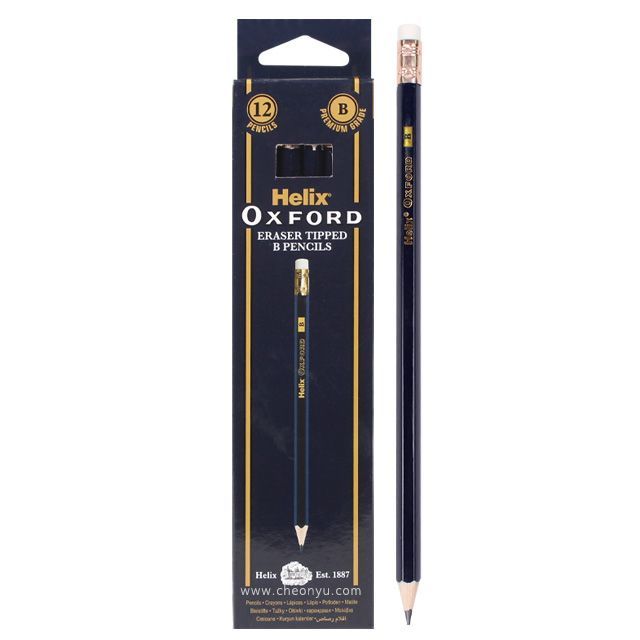 Helix Oxford Eraser Tipped B Pencils
