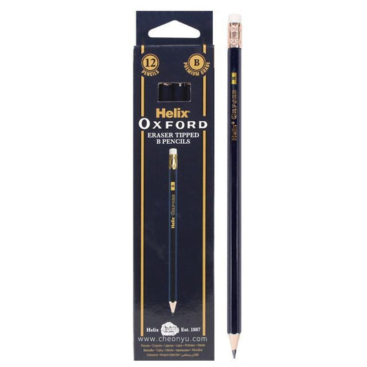 Helix Oxford Eraser Tipped B Pencils