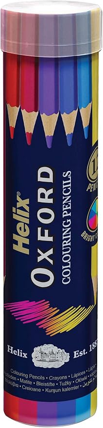 Helix Oxford Colouring Pencils with Storage Tube