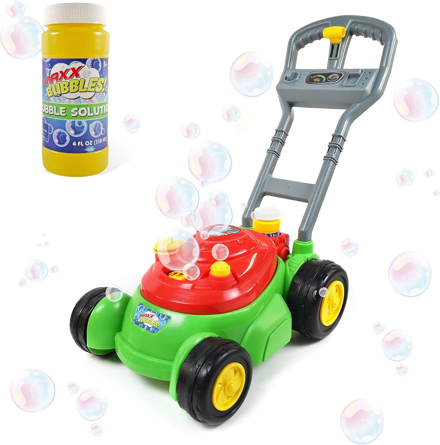 Maxx Bubbles Bubble Lawn Mower Toy – Includes 4oz Bubble Solution