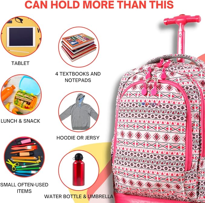 Jworld Setbeamer Rolling Backpacks and Lunch Bags