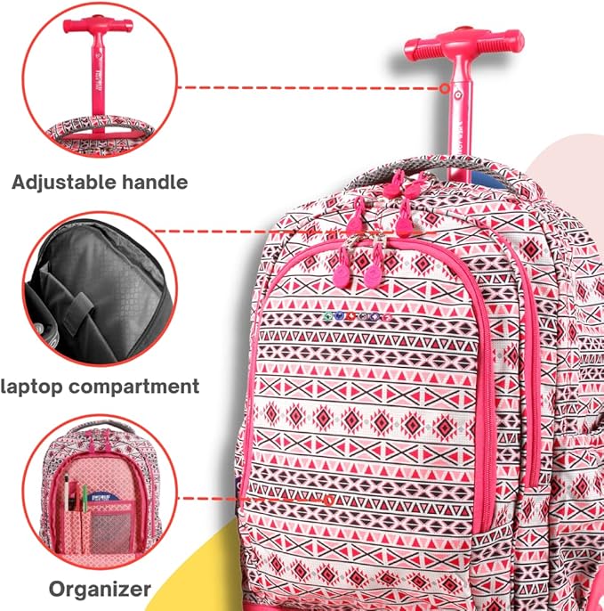 Jworld Setbeamer Rolling Backpacks and Lunch Bags