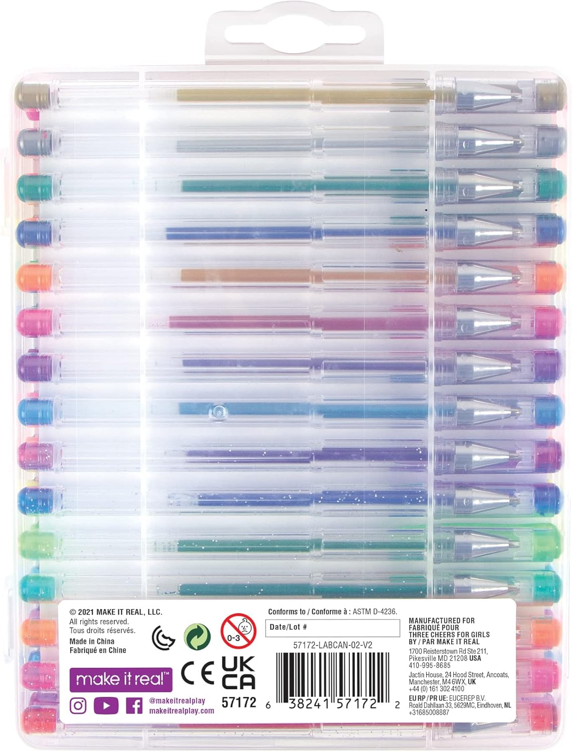 3C4G Gel Pen Set with Stickers (30 Pieces)