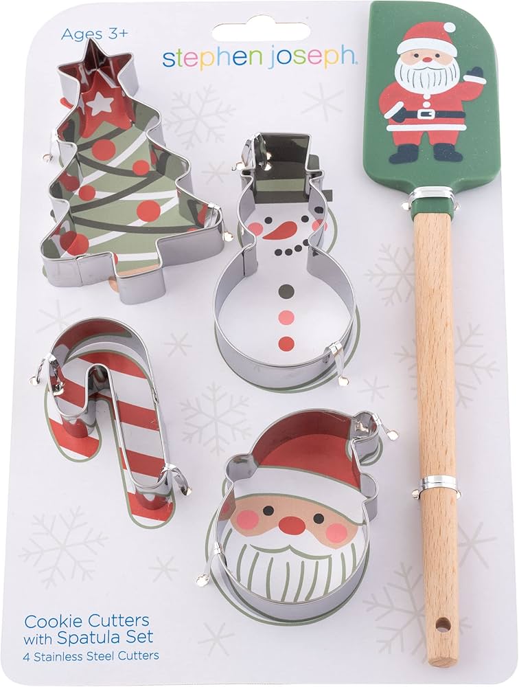 Holiday Cookie Cutters with Spatula Set by Stephen Joseph