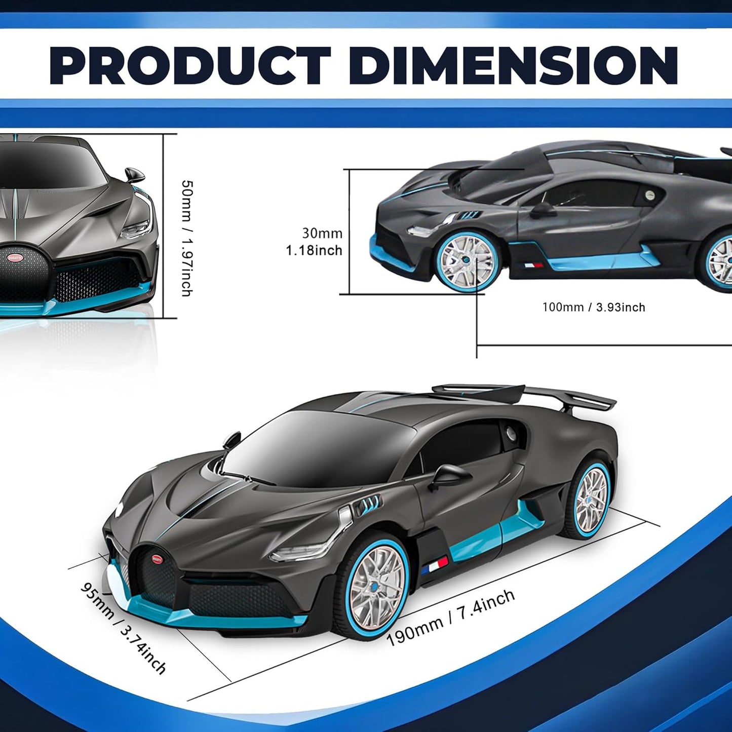 BEZGAR Bugatti Remote Control Car