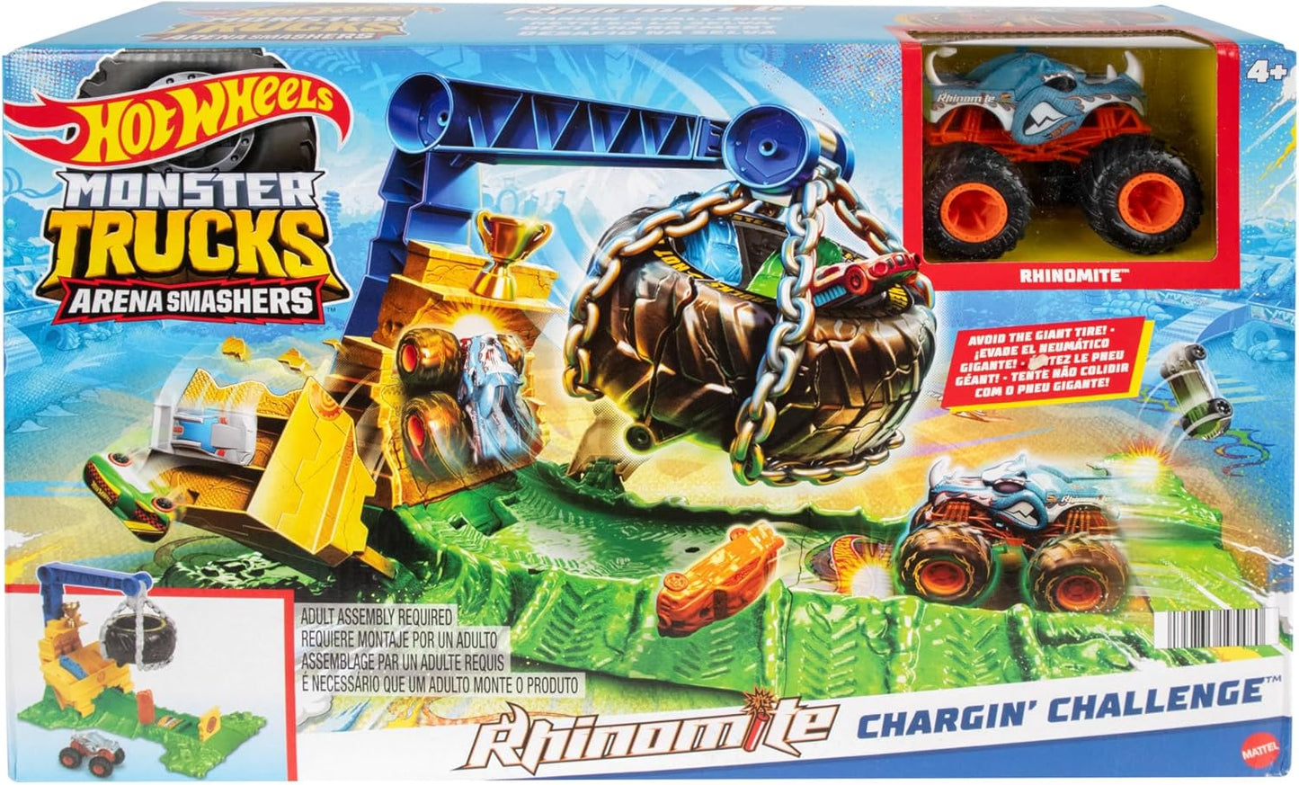 Hot Wheels Monster Trucks Arena Smashers, Rhinomite Chargin’ Challenge