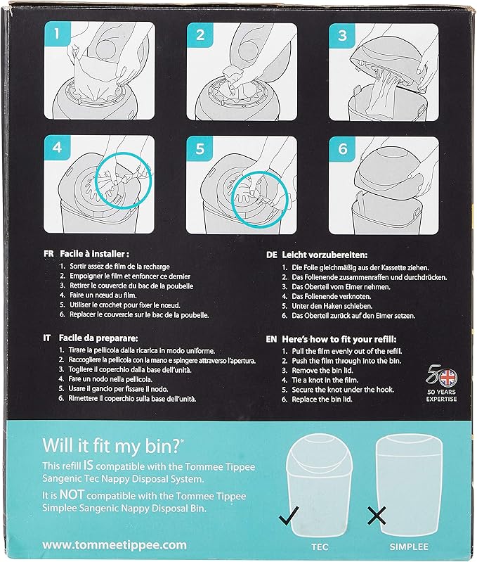 Tommee Tippee Nappy Disposal Cassette, 3 Pack