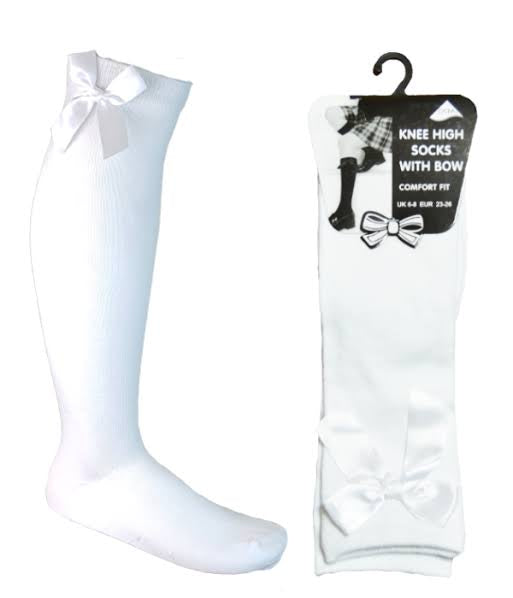 Lycra Knee High socks with bow