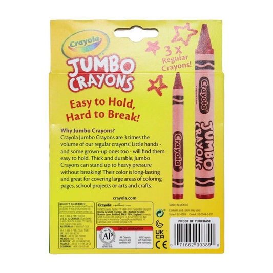 Crayola JUMBO CRAYONS 8 different colors