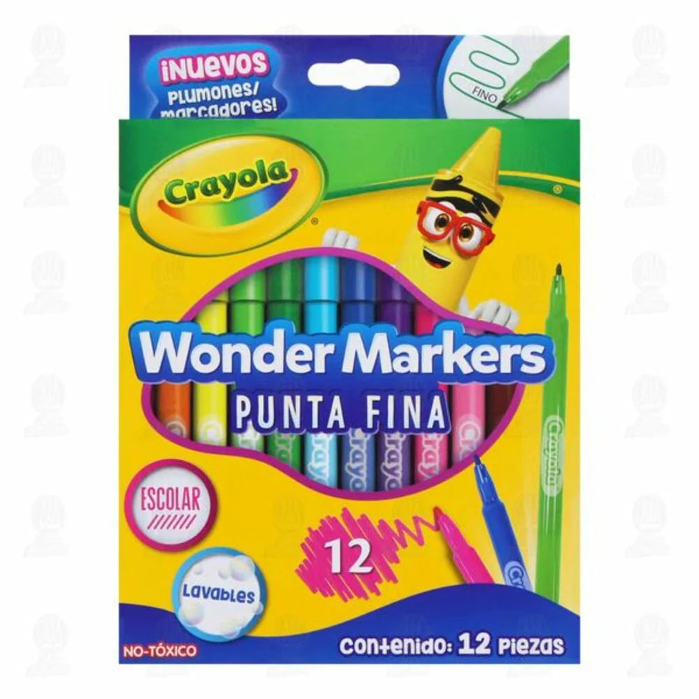 Crayola Wonder Markers – 12 Pack, Fine Tip