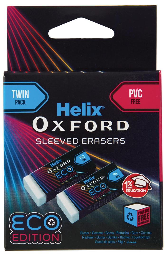 Helix Oxford Sleeved Erasers – Echo Edition, Twin Pac