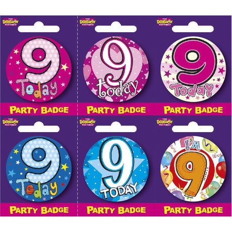 9th Birthday Badges