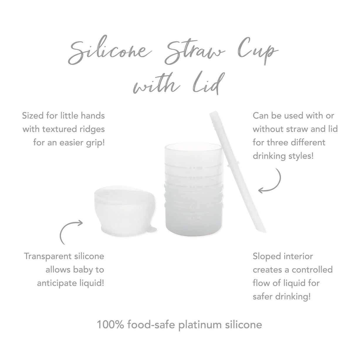 Bumkins Silicone Toddler Straw Cups with Lid