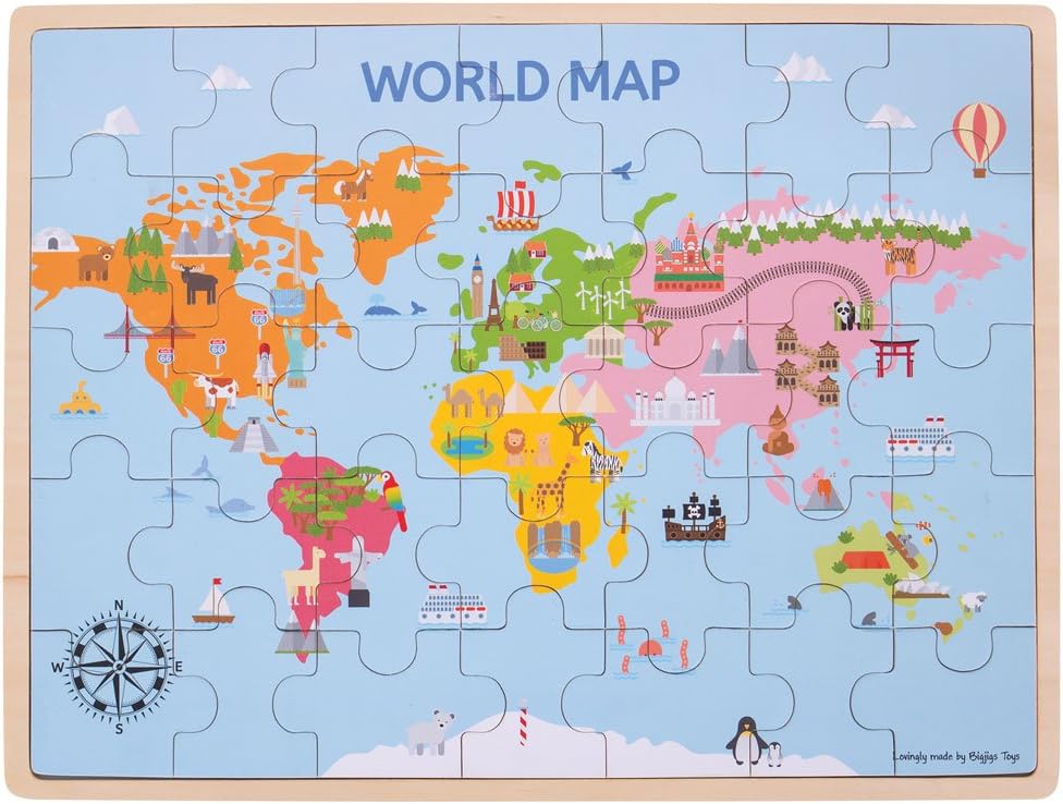 Kid One Map World Map Jigsaw Puzzle – Nonnies Kidzone
