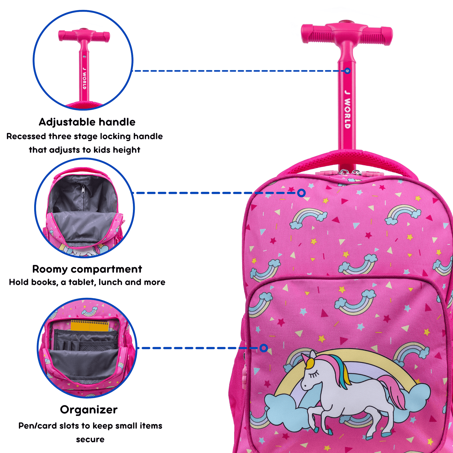 Jworld Sparkle 15" Rolling Backpack
