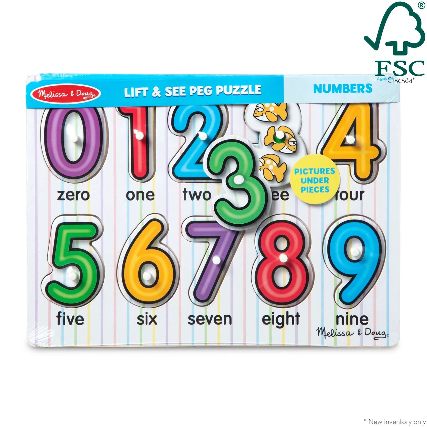Lift & See Numbers Peg Puzzle