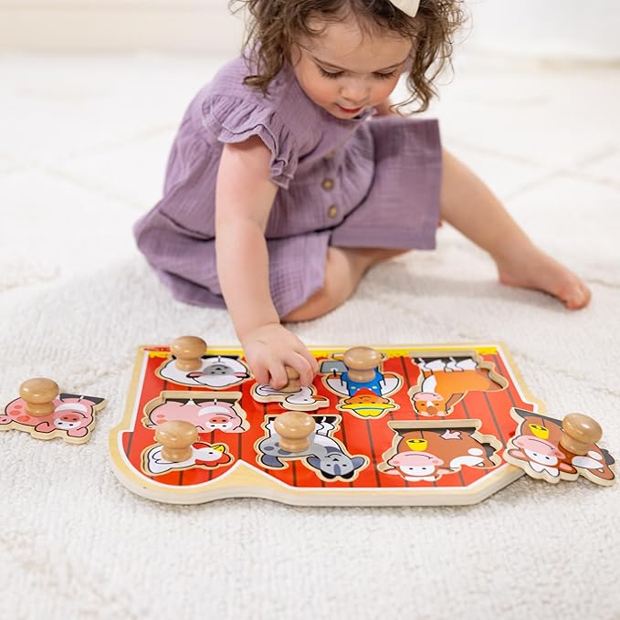 Melissa & Doug Deluxe Jumbo Knob Puzzle - Farm Friends