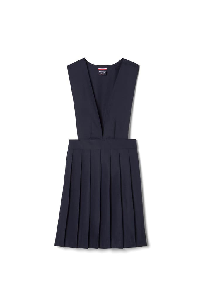 French Toast V Neck Pleated Jumper Pinafore