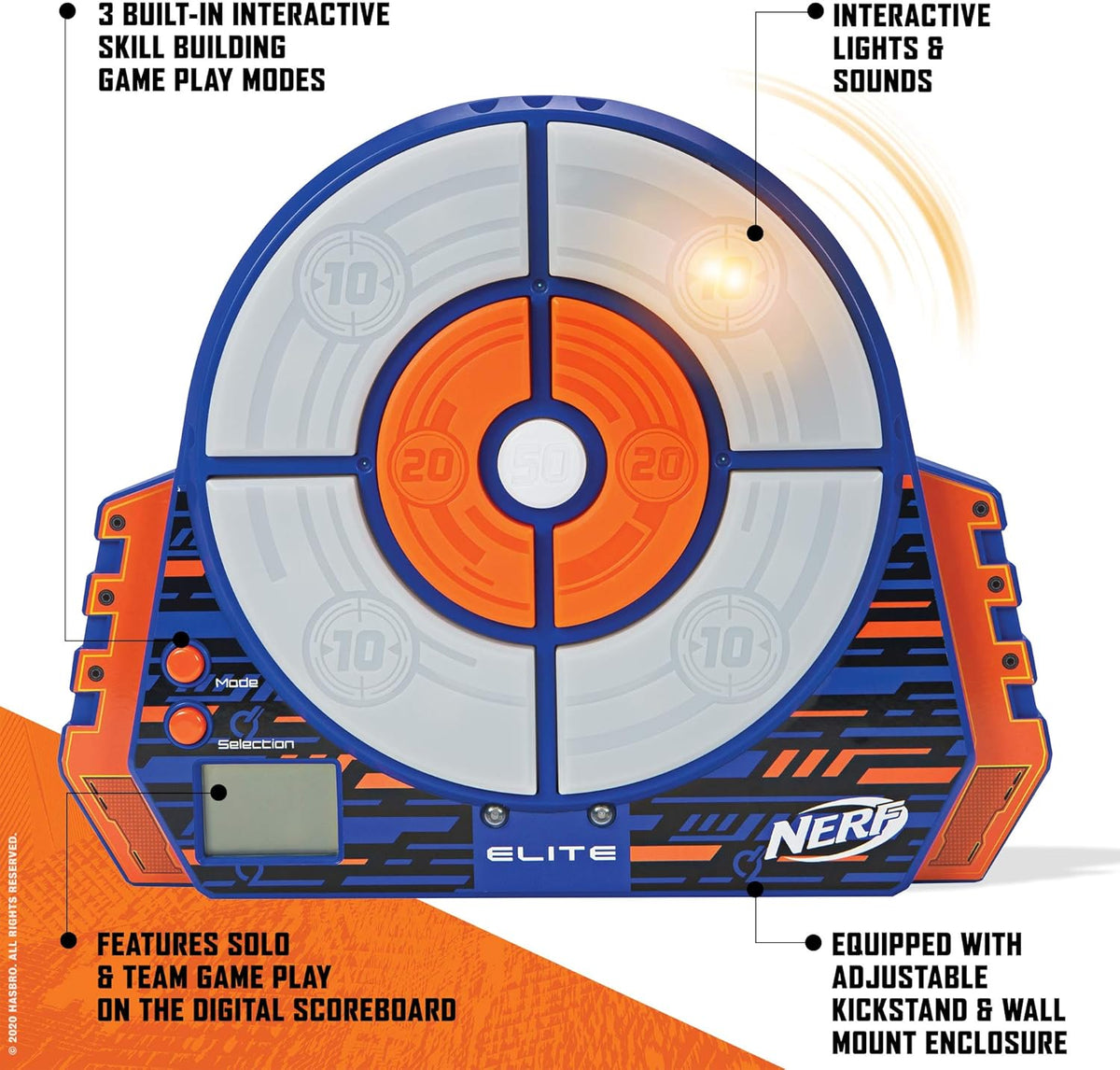 Objetivo digital Nerf Ner0156 Elite Strike Score para niños, color gris, objetivo digital de ataque y puntuación Objetivo digital Nerf Ner0156 Elite Strike Score para niños, color gris, objetivo digital de ataque y puntuación