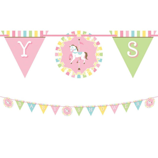 Carousel Baby Shower Hanging Banner