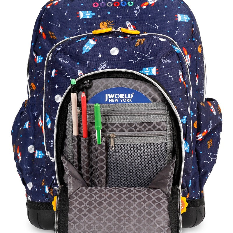 Jworld Light Up Wheels Lollipop Rolling Backpack and Lunch Bag