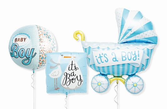It's a Boy Trio Baby Buggy Balloon