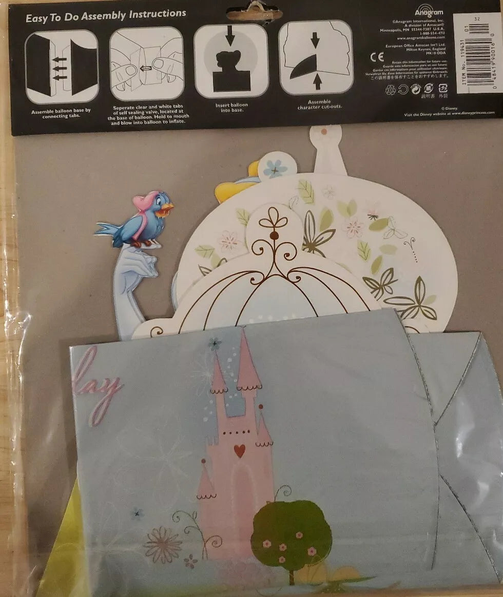 Cinderella Happy Birthday Balloon Centrepiece with Cutouts