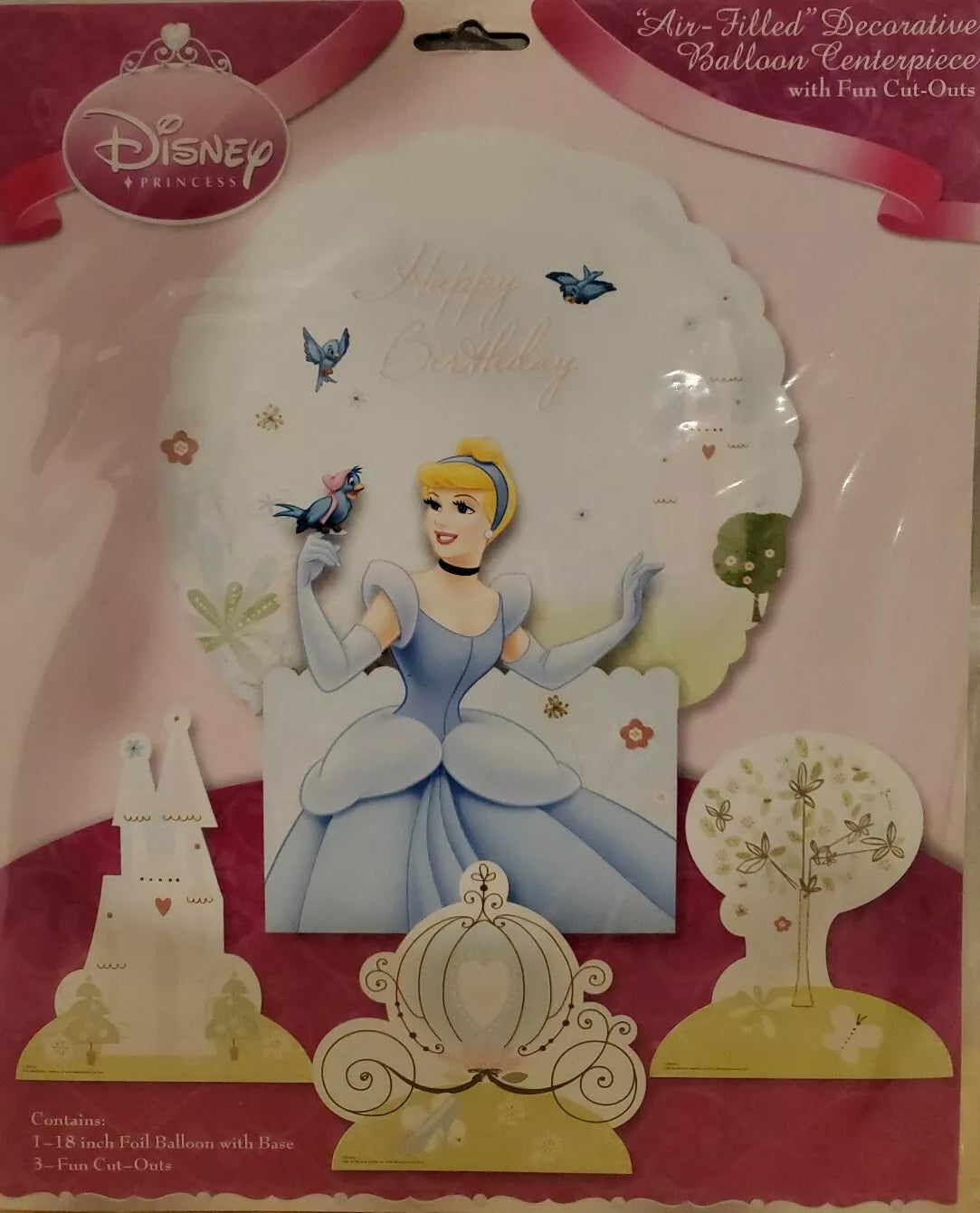Cinderella Happy Birthday Balloon Centrepiece with Cutouts