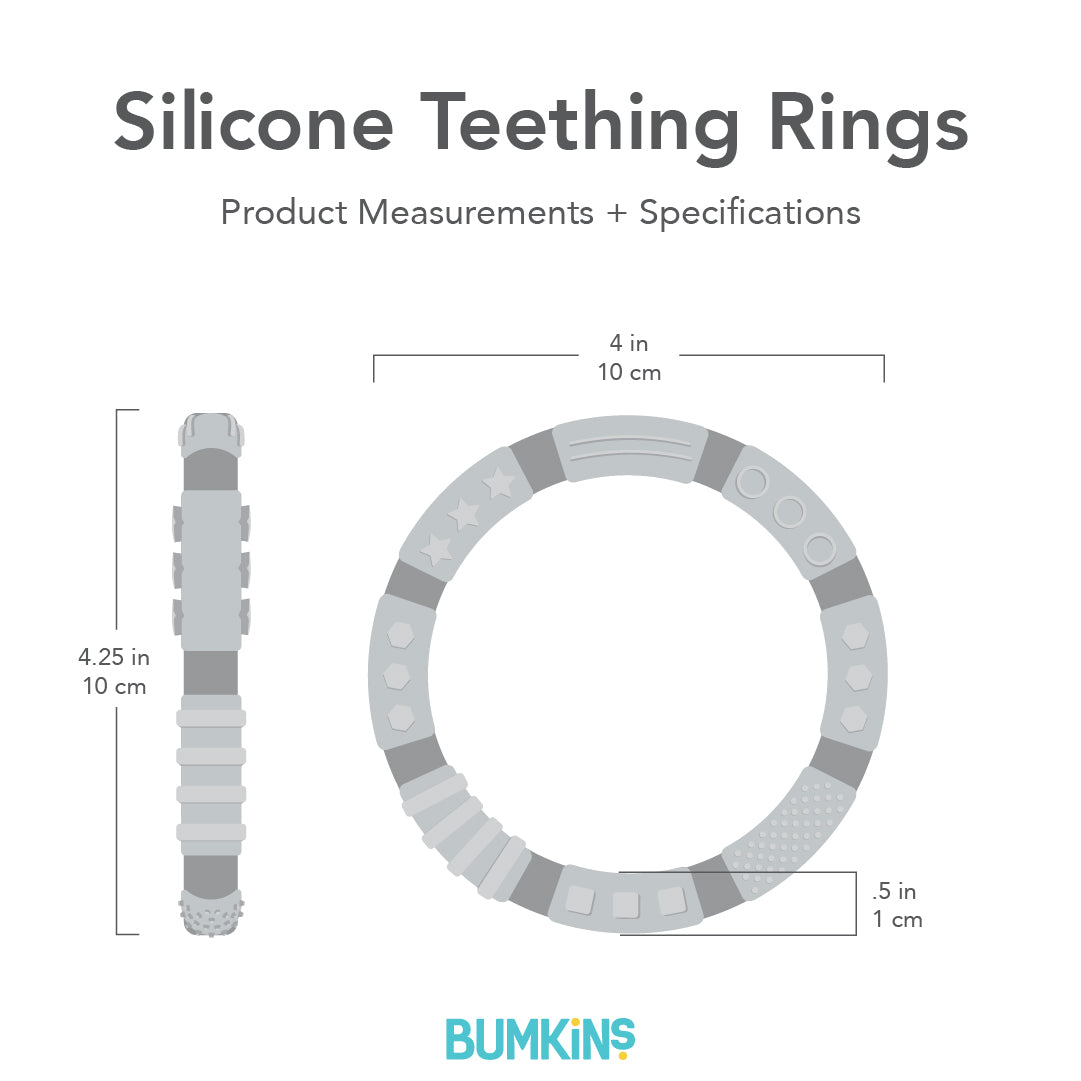 Bumkins Silicone Teething Rings 4 Pack