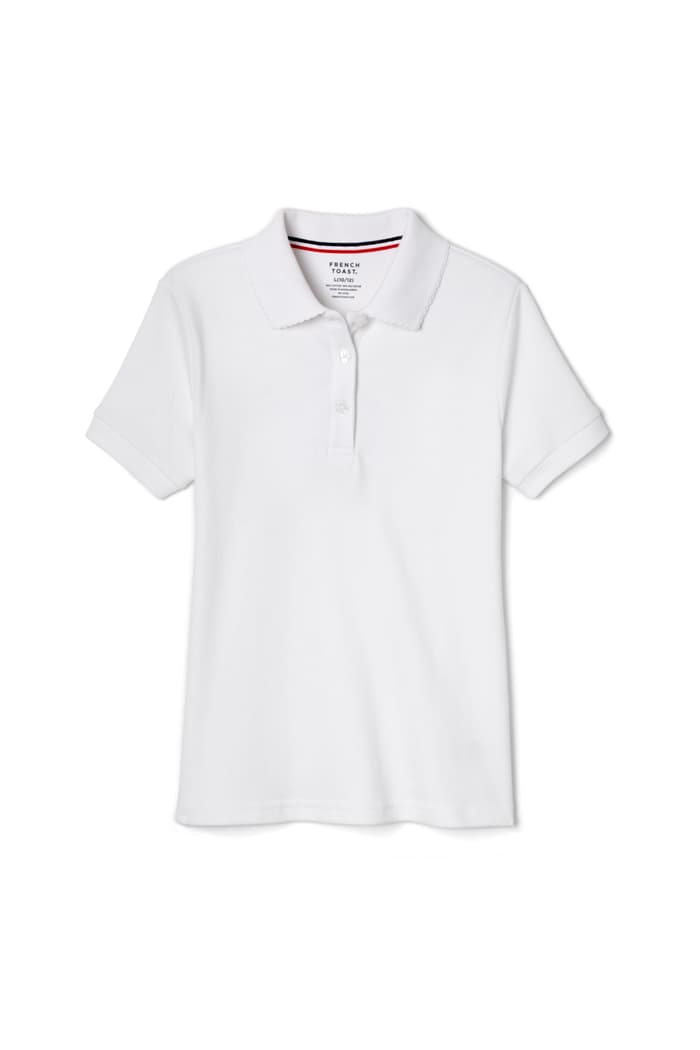 French Toast Short Sleeve Polo with Picot Collar