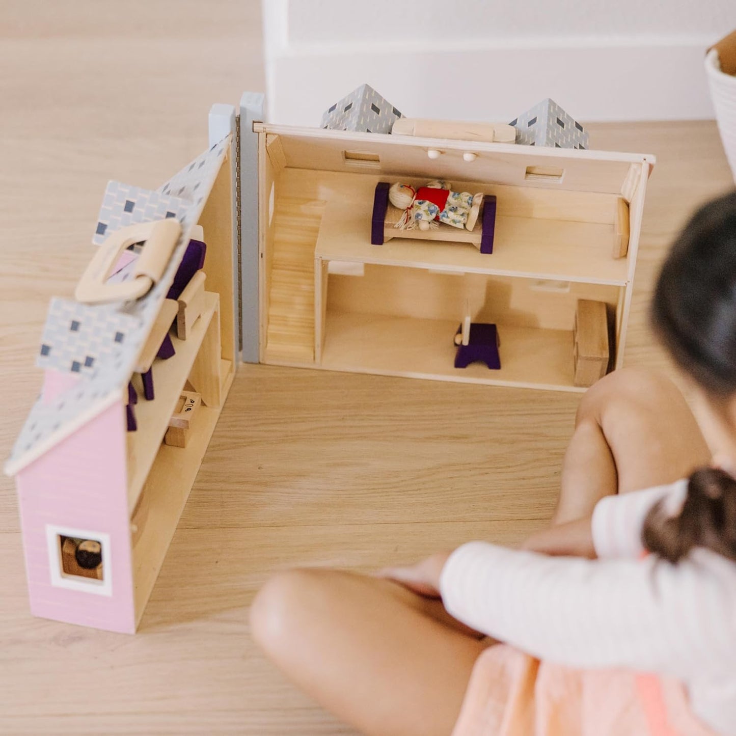 Fold & Go Wooden Dollhouse
